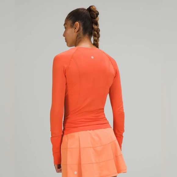 Lululemon Swiftly Tech Long Sleeve- “Warm Coral” Size 8 - Picture 3 of 3